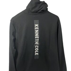 Kenneth Cole Black Hoodie with Vertical Logo
